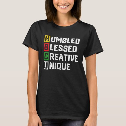 HBCU Apparel African Humbled Blessed Creative Uniq T-Shirt (Vorderseite)