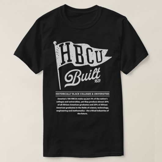 HBCU baute Pennantenflagge Historisch Schwarze Uni T-Shirt (Design vorne)