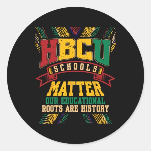 Hbcu Black Uni School Probleme Afrika Amerika Runder Aufkleber (Vorderseite)