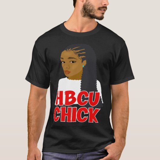 HBCU Chick Red and White Braids Grad or Student T-Shirt (Vorderseite)