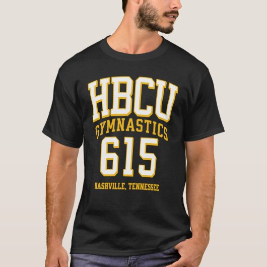 HBCU Gymnastics 615 Area Code Nashville TN T-Shirt (Vorderseite)