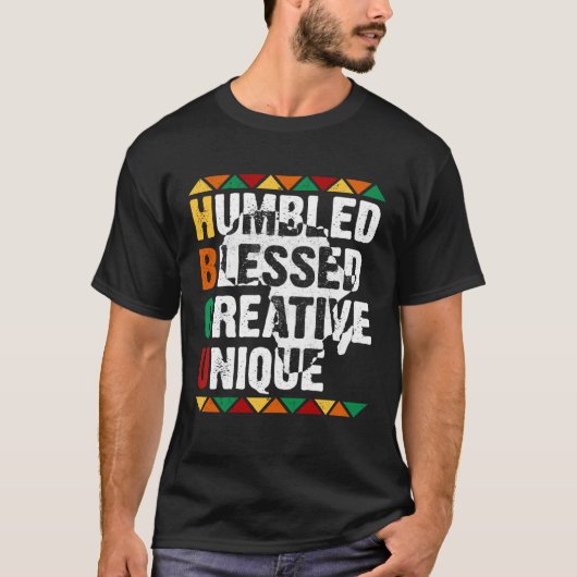 HBCU Humbled Blessed Creative Unique Afro College T-Shirt (Vorderseite)