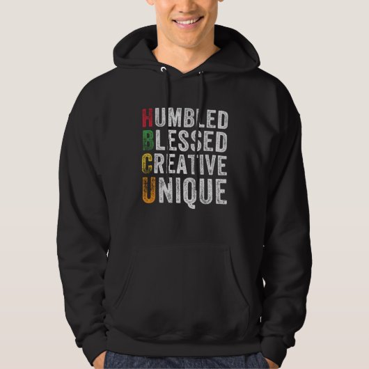 HBCU Humbled Blessed Creative Unique Historical Af Hoodie (Vorderseite)