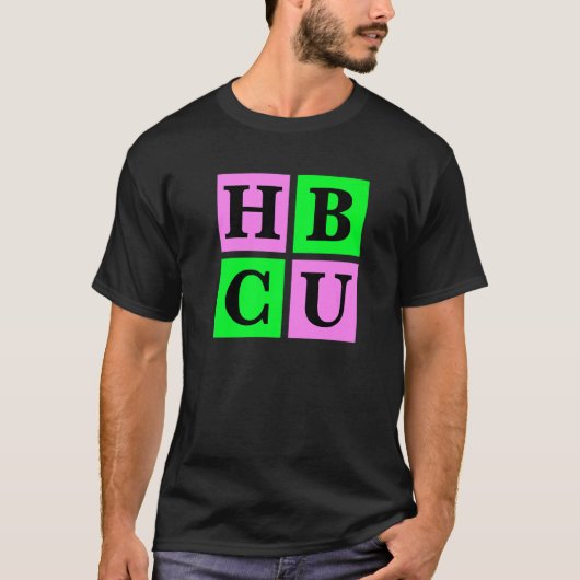 HBCU Pink and Green Blocks Love T-Shirt (Vorderseite)