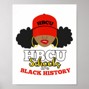 Hbcu-Schulen sind Black History Month Afro-Puffs W Poster