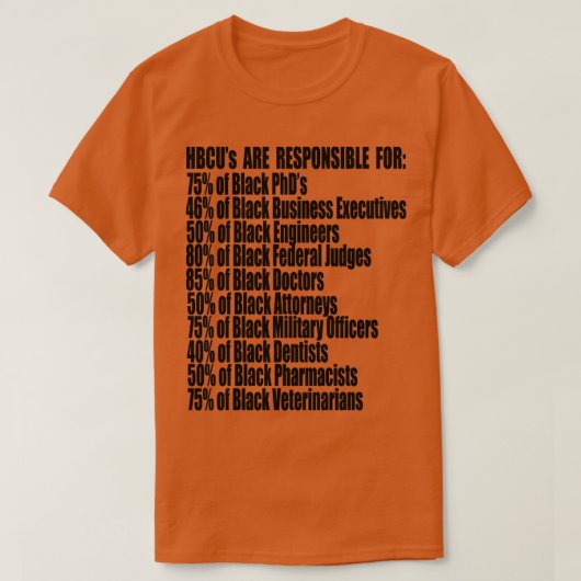 HBCUs sind für die Alumstatistik Black verantwortl T-Shirt (Design vorne)