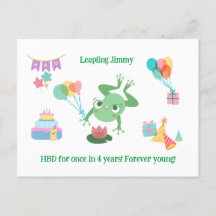 HBD Frog Lily Pad Cake Balloons hat Design