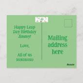 HBD Frog Lily Pad Cake Balloons hat Design Postkarte (Rückseite)