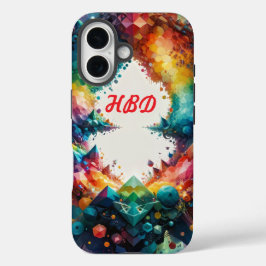 HBD Whimsical zum Geburtstag iPhone 16 Hülle