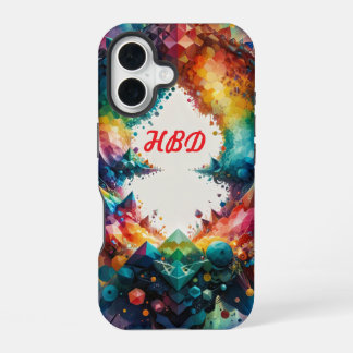 HBD Whimsical zum Geburtstag iPhone 16 Hülle