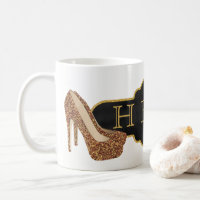 HBIC Chef-Dame| Chic-Schwarz-GoldGlitzer-Schuhe