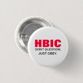 HBIC HauptB* verantwortlicher rosa und schwarzer Button (Vorne & Hinten)