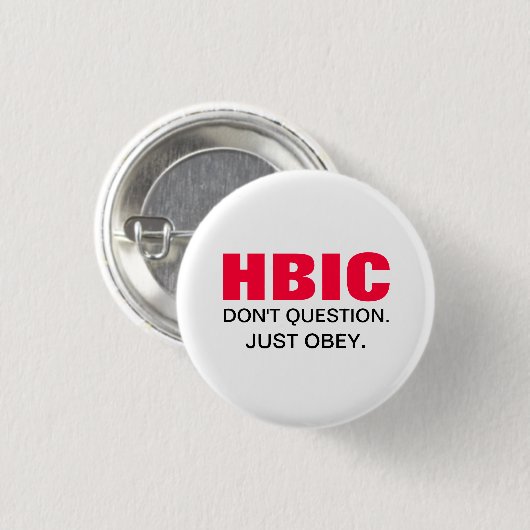 HBIC HauptB* verantwortlicher rosa und schwarzer Button (Vorne & Hinten)