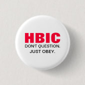 HBIC HauptB* verantwortlicher rosa und schwarzer Button (Vorderseite)