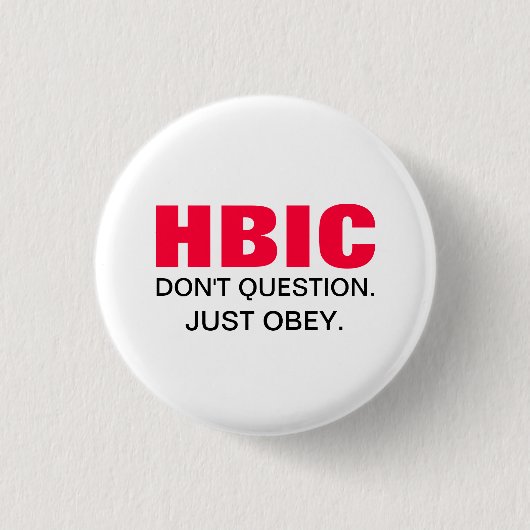 HBIC HauptB* verantwortlicher rosa und schwarzer Button (Vorderseite)