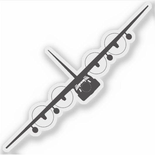 HC-130J Spooky Front View Silhouette Aufkleber (Vorderseite)