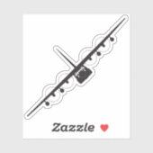 HC-130J Spooky Front View Silhouette Aufkleber (Blatt)