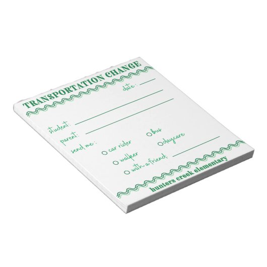 HCE Fun Transportation Change Notepad Notizblock (angewinkelt)