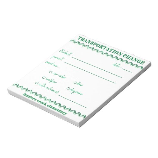 HCE Fun Transportation Change Notepad Notizblock (Rotiert)