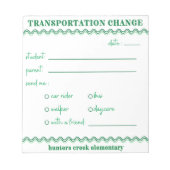 HCE Fun Transportation Change Notepad Notizblock (Vorderseite)