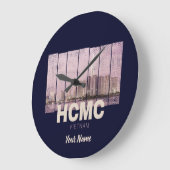 HCMC Saigon (Ho-Chi-Minh-City) Skyline Vietnam Große Wanduhr (Winkel)