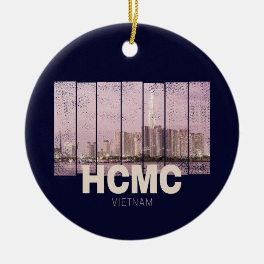 HCMC Saigon (Ho-Chi-Minh-City) Skyline Vietnam Keramik Ornament (Vorne)