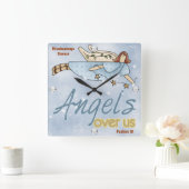 HD Angel Square Wall Clock Quadratische Wanduhr (Zuhause)