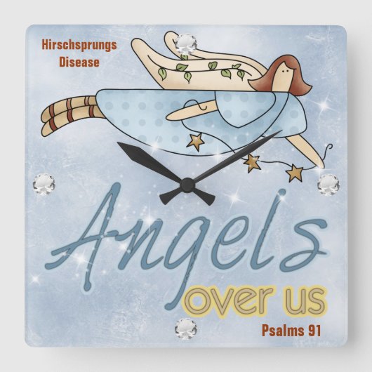 HD Angel Square Wall Clock Quadratische Wanduhr (Vorderseite)