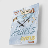 HD Angel Square Wall Clock Quadratische Wanduhr (Winkel)