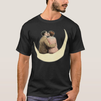 Hd. Ein paar Küsse auf dem Mond. Vintages Papier T-Shirt