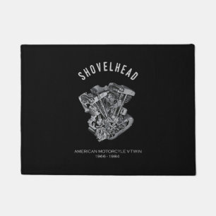 HD Motorrad Vtwin Shovelhead Motor Zeichnend Fahrr Fußmatte
