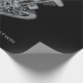 HD Motorrad Vtwin Shovelhead Motor Zeichnend Fahrr Geschenkpapier (Ecke)