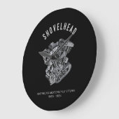 HD Motorrad Vtwin Shovelhead Motor Zeichnend Fahrr Große Wanduhr (Winkel)
