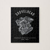 HD Motorrad Vtwin Shovelhead Motor Zeichnend Fahrr Puzzle (Vertikal)