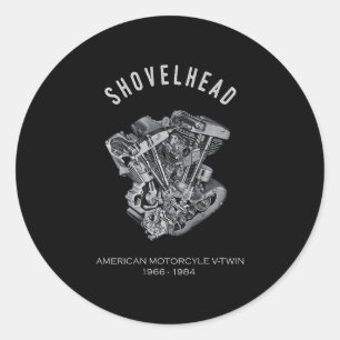 HD Motorrad Vtwin Shovelhead Motor Zeichnend Fahrr Runder Aufkleber
