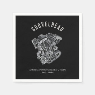 HD Motorrad Vtwin Shovelhead Motor Zeichnend Fahrr Serviette