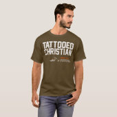 HD "tätowierter christlicher" Brown T - Shirt - (Vorne ganz)