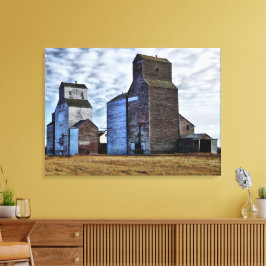 HDR Autumn Prairie Sentinels Stretch Canvas Print Leinwanddruck