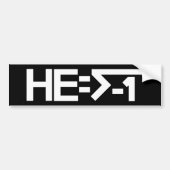 HE=√-1 (ER ist eingebildet) [ER = Quadratwurzel Autoaufkleber (Vorne)