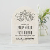 He and She Wedding Invitation Einladung (Stehend Vorderseite)