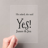 He asked she said yes engagement party name simple acryleinladungen (Insitu (Handheld))