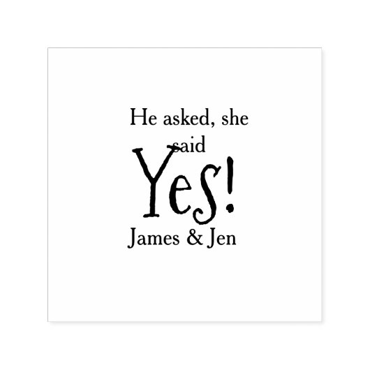 He asked she said yes engagement party name simple permastempel (Design)