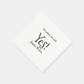 He asked she said yes engagement party name simple serviette (Ecke)