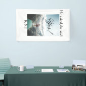 He asked she said yes engagement photo name stylis banner (Messeveranstaltung)