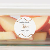 He asked she said yes engagement simple minimal etiketten (Befestigt)