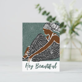 He Beautiful Black Woman in a African Head Wrap Postkarte