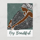 He Beautiful Black Woman in a African Head Wrap Postkarte (Vorderseite)