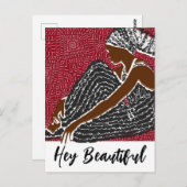 He Beautiful Black Woman in a African Head Wrap Postkarte (Vorne/Hinten)