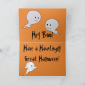 He Boo! Niedliche Geist-Halloween-Karte Karte (Innenseite)
