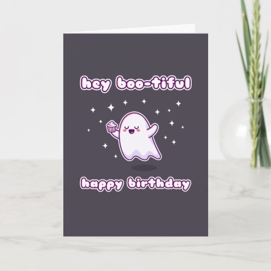 He Boo-tiful Happy Birthday Pun Card Karte (Vorderseite)